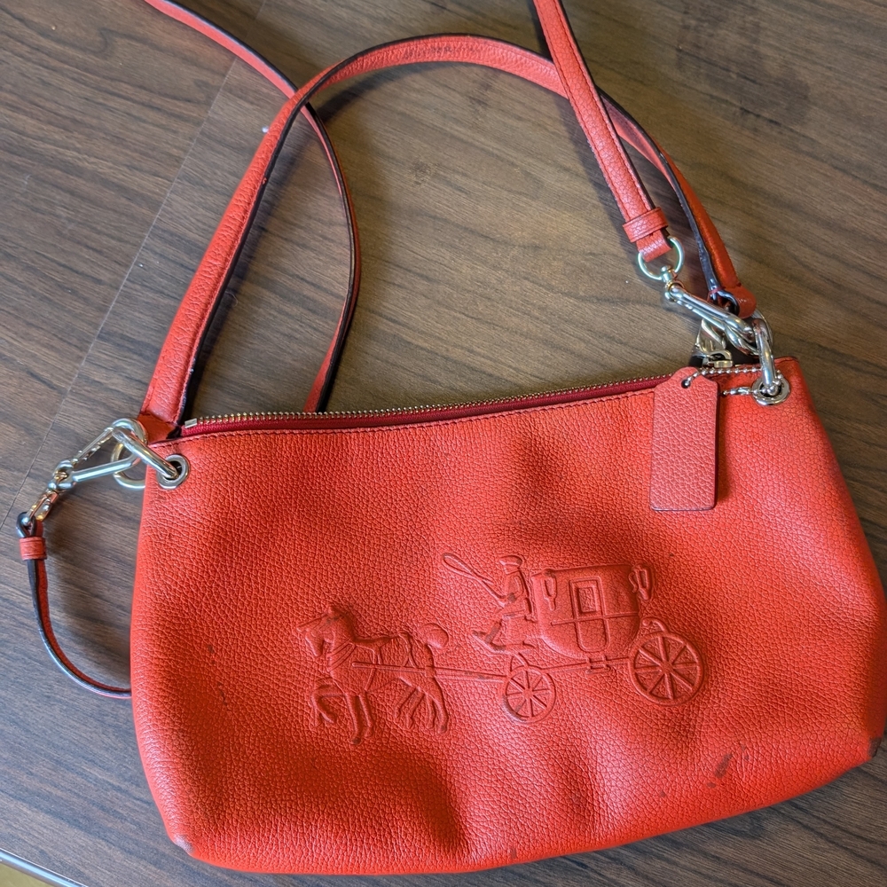 Coach Charley Embossed Horse And Carriage Shoulder Bag